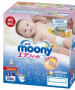日本原裝進口moony尿布限定版境內彩箱二包裝S