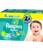 日本原裝進口限定境內PAMPERS巧虎尿布彩箱二包裝L